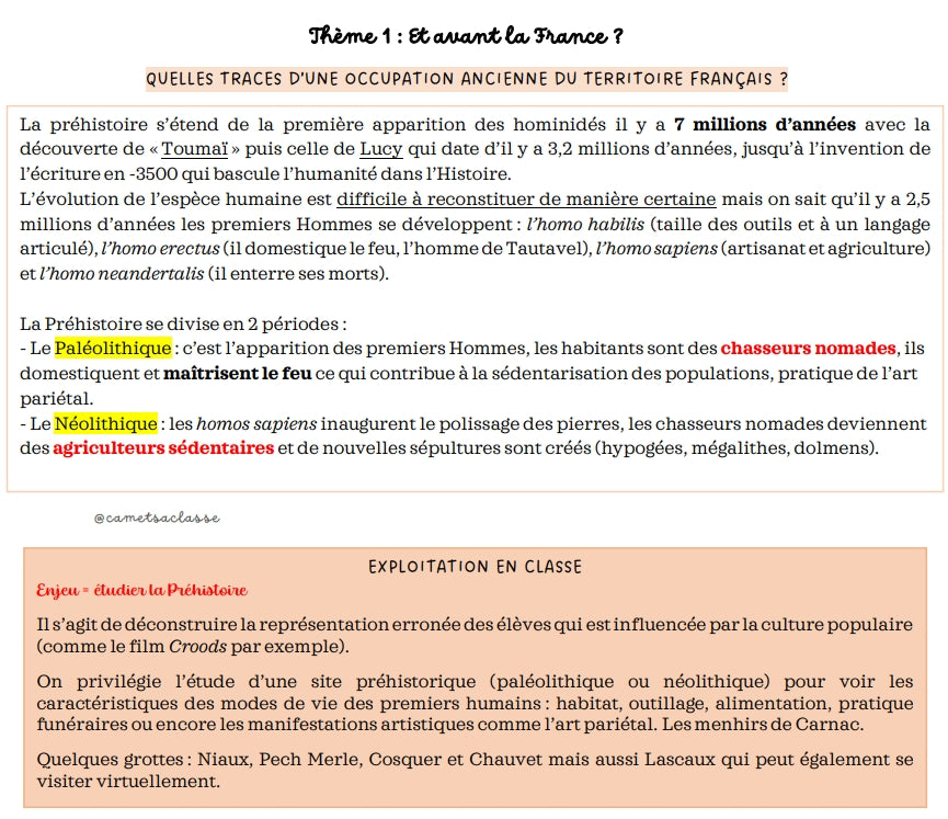 Histoire - Analyse des thèmes